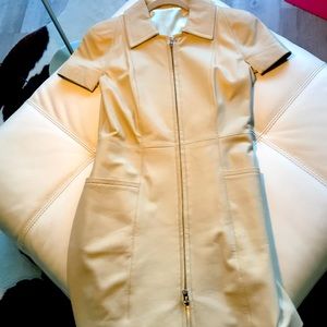 Leather dress zipper open or closed size S